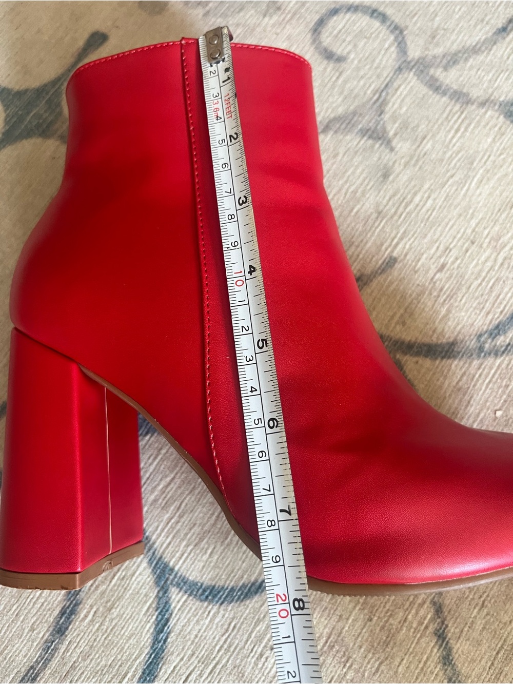 Women's Red Pointed Toe Ankle Boots NWOT - 8 - Picture 9 of 9
